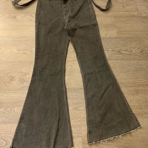 Fashion Nova Flared Grey Jeans